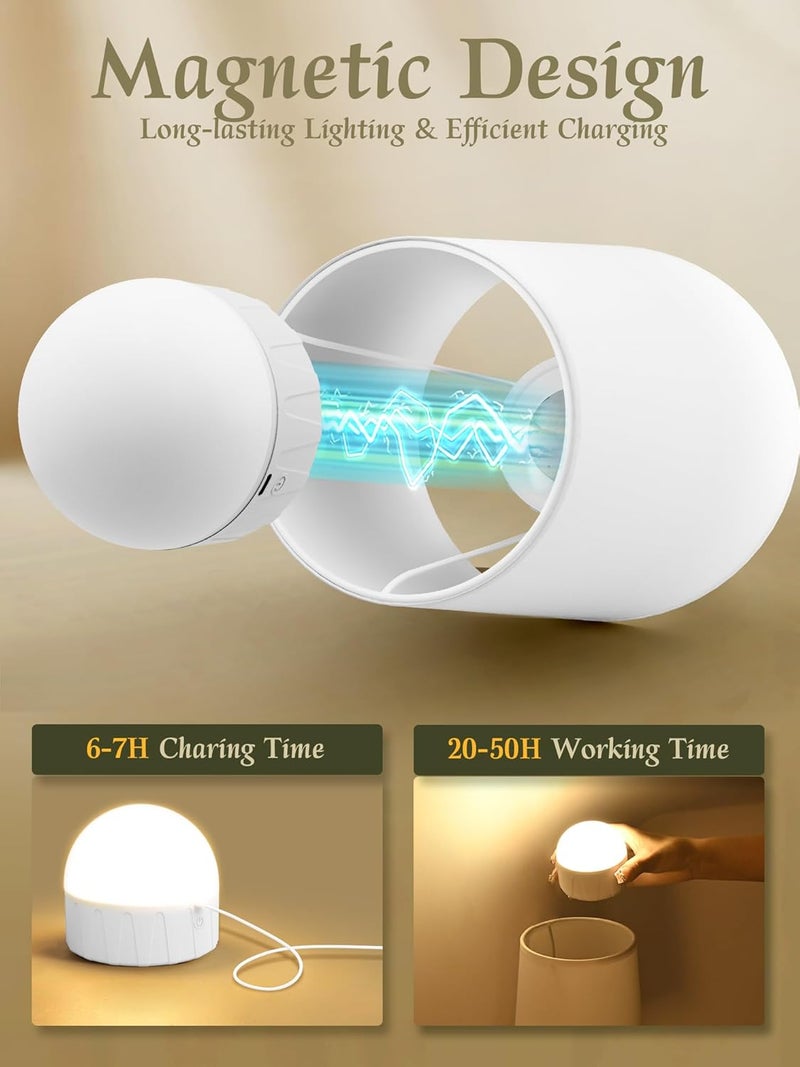 SyncGlow Wireless Wall Sconces Set of 2 Battery Operated, Black Wall Lights with Rechargeable Magnetic Bulbs and Remote, Dimmable & 15 RGB Cordless Wall Lamps for Bedroom Living Room Hallway, 23 Inch - Image 3